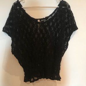 Black crochet Free People top